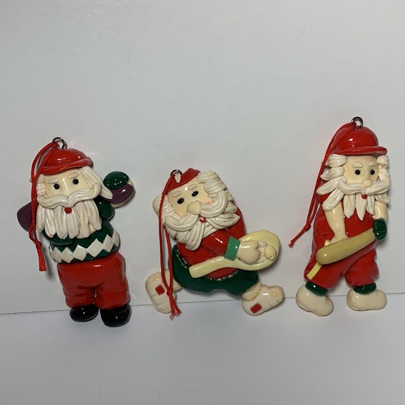 VTG House of Lloyd Santa Sports Ornaments Polymer Clay Handcrafted - Picture 11 of 11